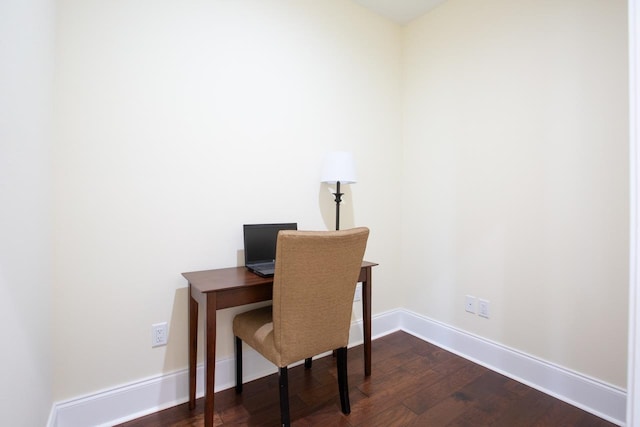 office featuring dark hardwood / wood-style flooring