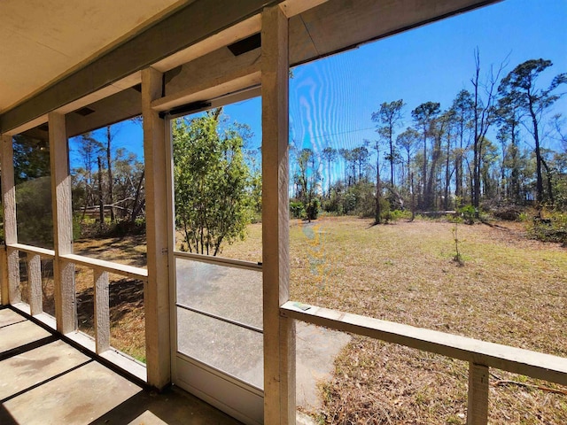 view of unfurnished sunroom