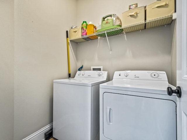 laundry area featuring washer and dryer