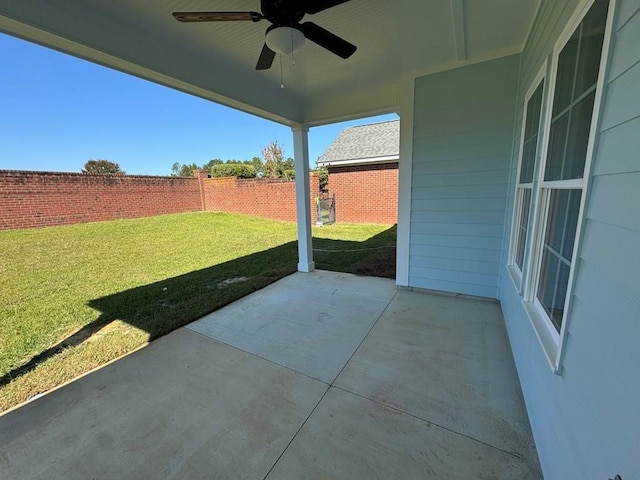 view of patio / terrace with ceiling fan