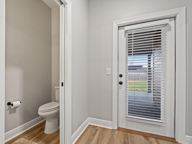 doorway featuring light hardwood / wood-style flooring