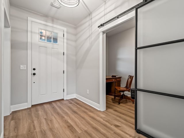 foyer featuring light hardwood / wood-style flooring