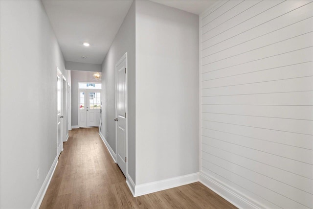 hall featuring hardwood / wood-style flooring