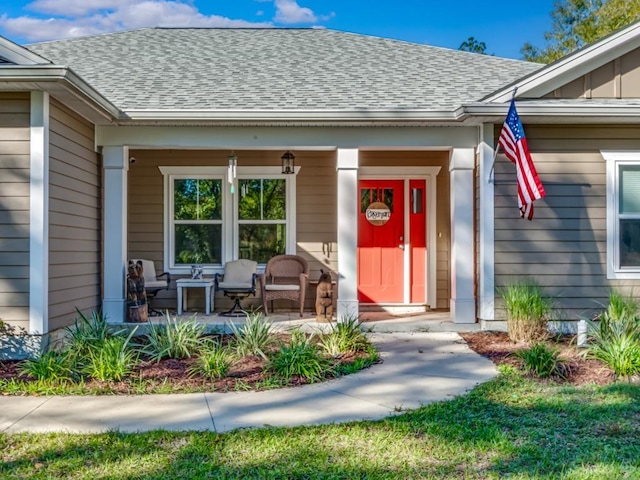 entrance to property with covered porch