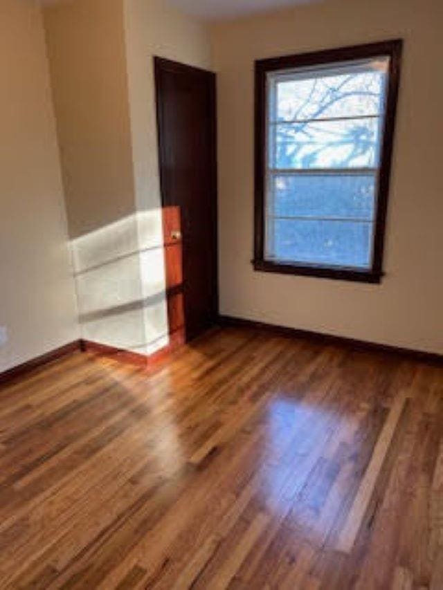 empty room with hardwood / wood-style flooring