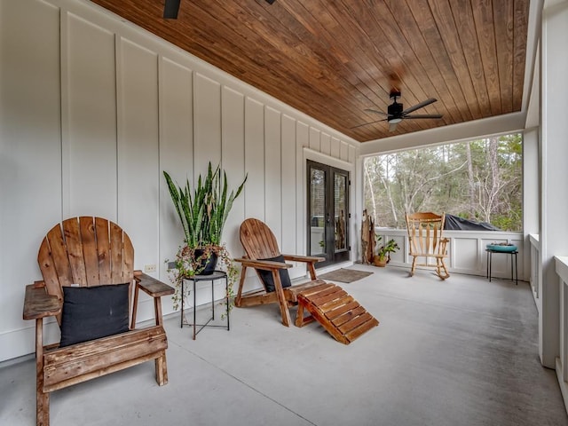 view of patio / terrace featuring ceiling fan