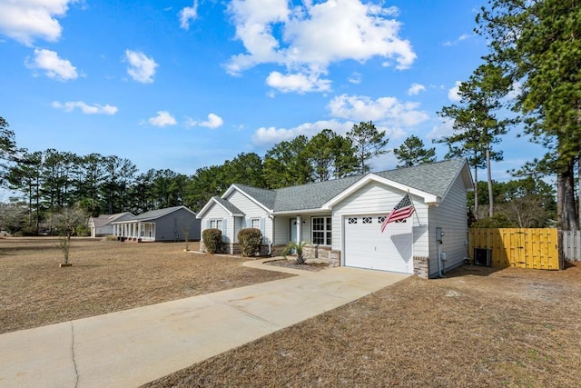 ranch-style home with a garage