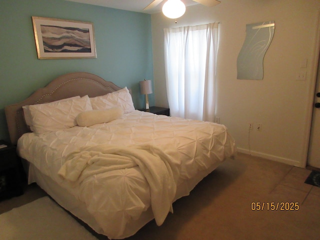 2738 W Tharpe St Unit 2101, Tallahassee, FL 32303 - tiled bedroom featuring baseboards and a ceiling fan