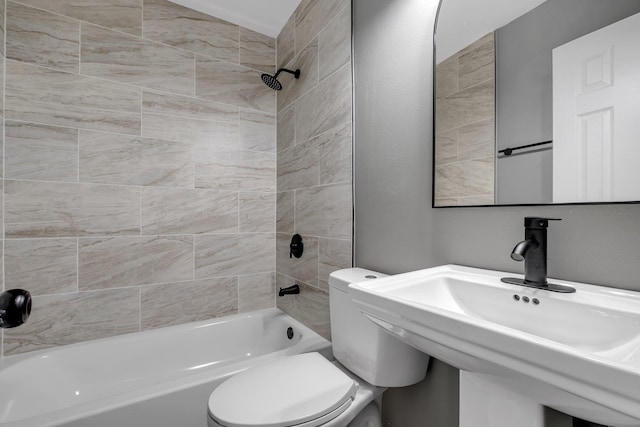 1722 Eisenhower St, Tallahassee, FL 32310 - bathroom with toilet, bathtub / shower combination, and a sink