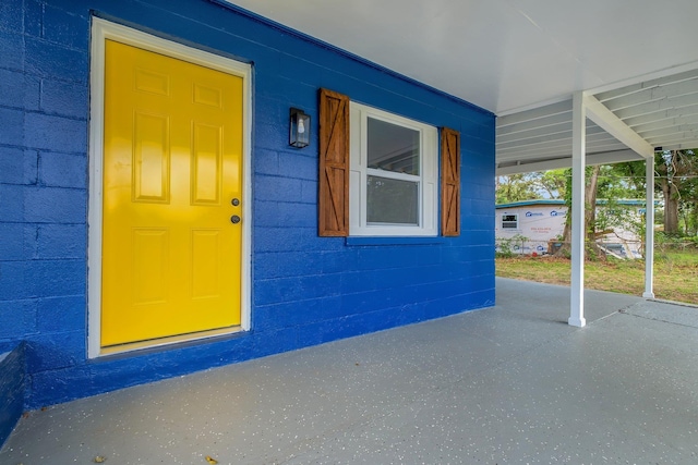 1722 Eisenhower St, Tallahassee, FL 32310 - property entrance with concrete block siding