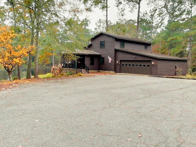 front of property featuring a garage