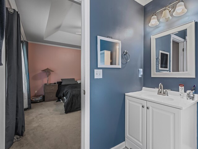 33 Paulette Dr, Crawfordville, FL 32327 - ensuite bathroom featuring vanity and crown molding
