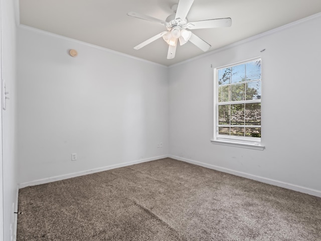 33 Paulette Dr, Crawfordville, FL 32327 - carpeted spare room with crown molding, a ceiling fan, and a smoke detector