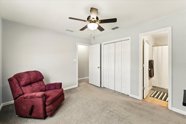 2738 W Tharpe St Unit 2302, Tallahassee, FL 32303 - living area featuring a ceiling fan and carpet floors