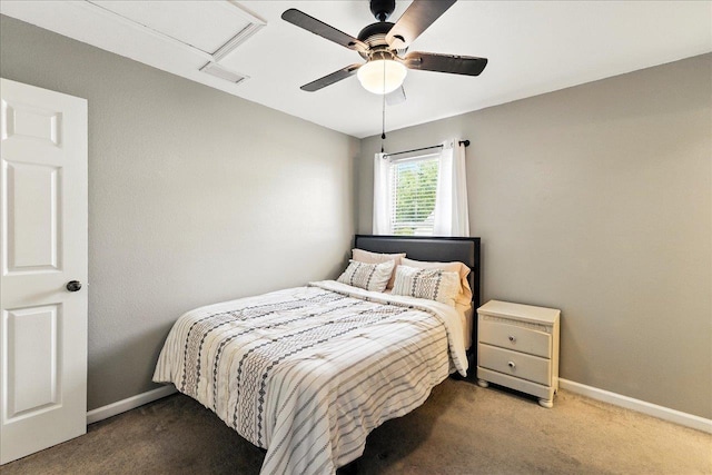 2738 W Tharpe St Unit 2302, Tallahassee, FL 32303 - bedroom with carpet flooring, attic access, and a ceiling fan