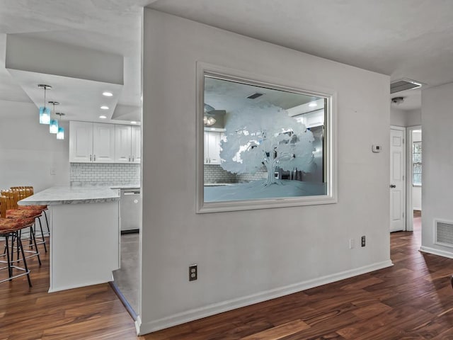 interior space featuring dark hardwood / wood-style flooring