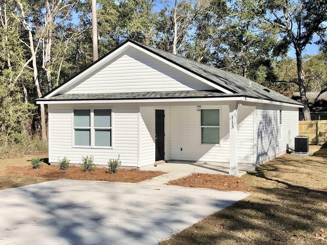 view of front of house with central AC