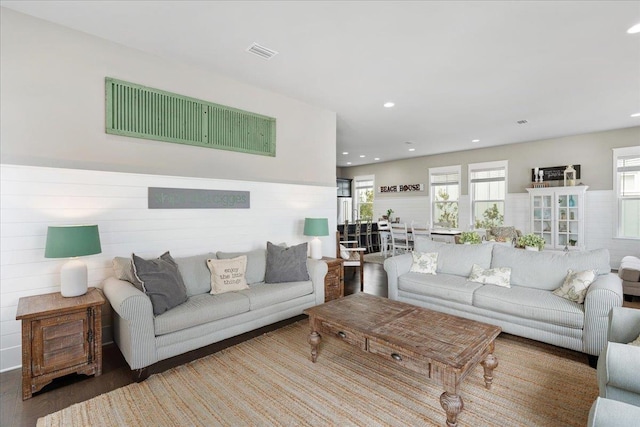 living room featuring hardwood / wood-style floors