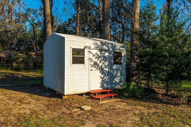 view of shed