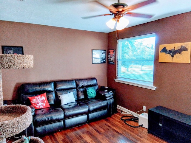 1508 Pepper Dr, Tallahassee, FL 32304 - living area with ceiling fan and wood finished floors