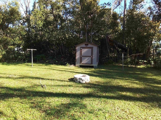 1508 Pepper Dr, Tallahassee, FL 32304 - view of green lawn with a storage shed and an outbuilding