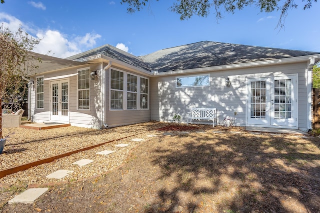 back of property with french doors