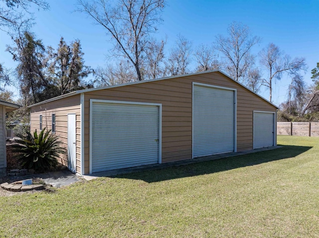 view of detached garage