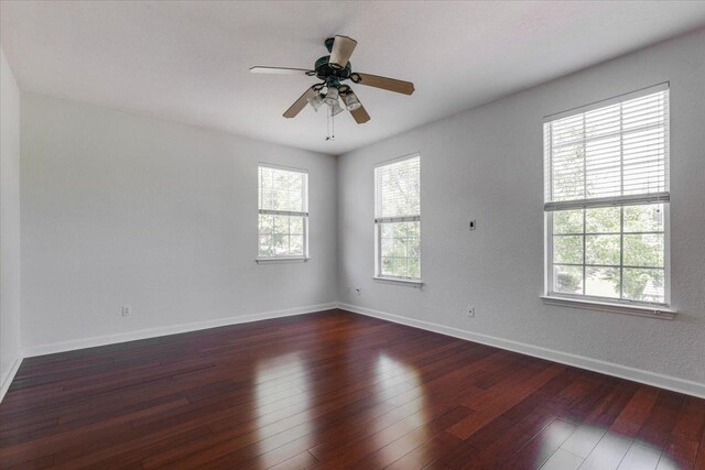 2123 Fernleigh Dr, Tallahassee, FL 32311 - spare room with a ceiling fan, dark wood finished floors, baseboards, and a textured ceiling