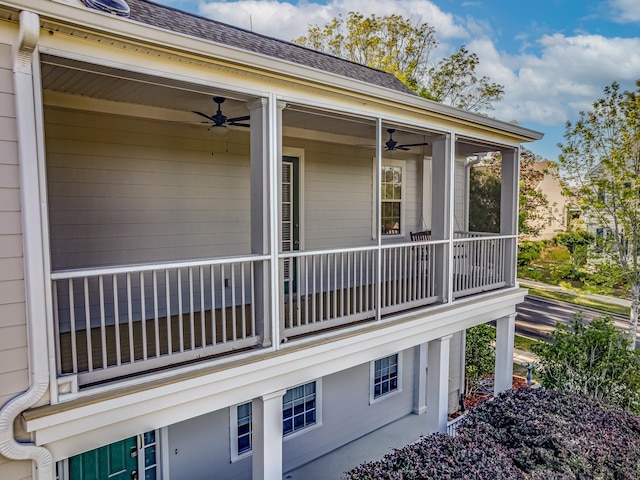 2123 Fernleigh Dr, Tallahassee, FL 32311 - view of home's exterior with a ceiling fan and a shingled roof