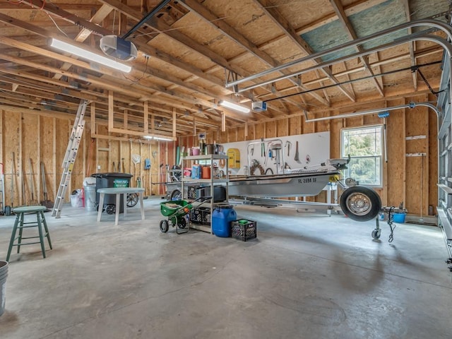 garage featuring a garage door opener