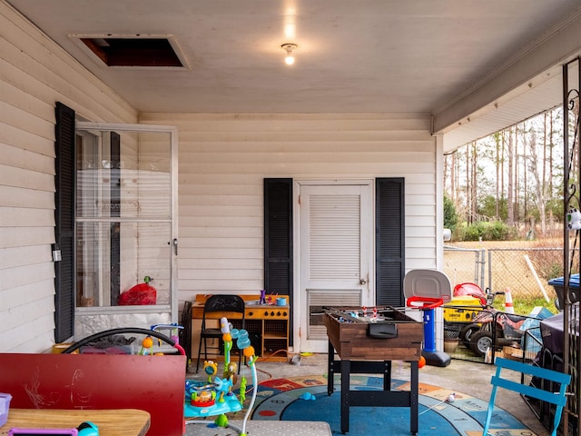 view of patio featuring covered porch