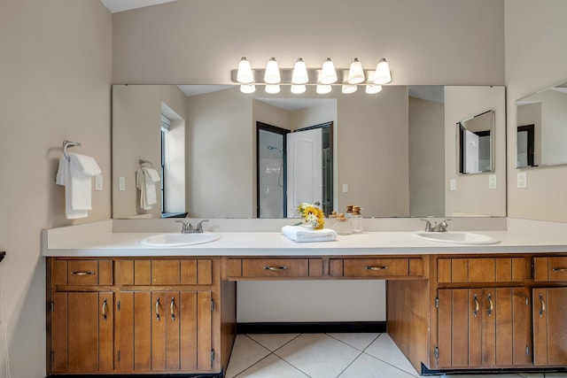 2825 Ohara Dr, Tallahassee, FL 32309 - bathroom with double vanity and tile patterned floors