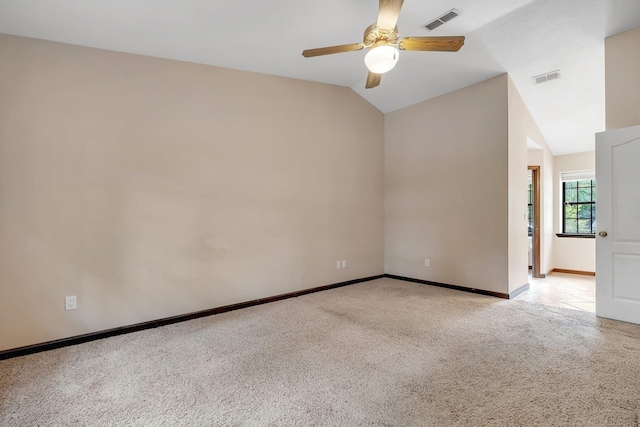 2825 Ohara Dr, Tallahassee, FL 32309 - unfurnished room with ceiling fan, carpet flooring, baseboards, and lofted ceiling