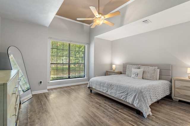 4601 Killimore Ln, Tallahassee, FL 32309 - bedroom with wood finished floors, baseboards, a ceiling fan, and ornamental molding