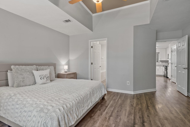 4601 Killimore Ln, Tallahassee, FL 32309 - bedroom with dark wood-style flooring, baseboards, and ornamental molding