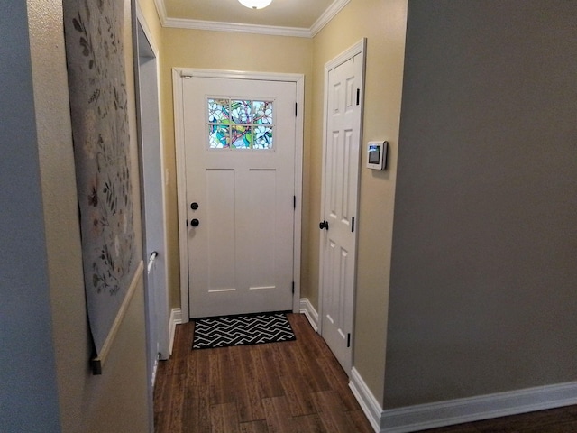 88 Wildwood Dr, Crawfordville, FL 32327 - entryway with dark wood-style flooring and ornamental molding