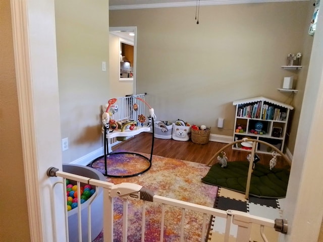 88 Wildwood Dr, Crawfordville, FL 32327 - recreation room with crown molding and wood finished floors