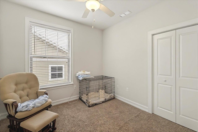 2617 Manassas Way, Tallahassee, FL 32312 - sitting room featuring carpet flooring and ceiling fan