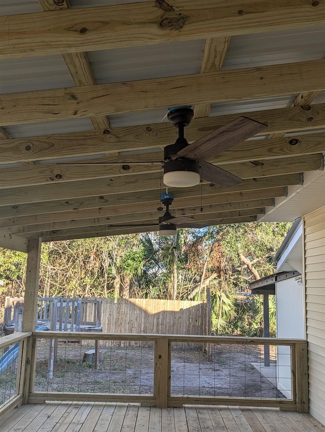 deck with ceiling fan