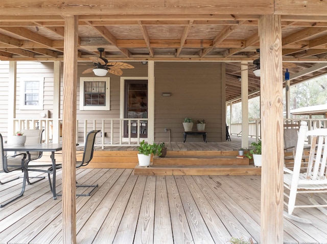 deck featuring ceiling fan