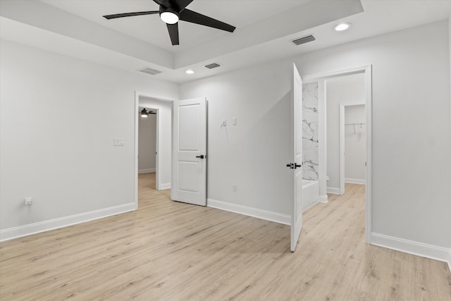 2224 Keith St, Tallahassee, FL 32310 - unfurnished room featuring a ceiling fan, light wood-type flooring, and recessed lighting