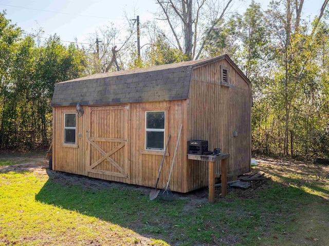 view of shed