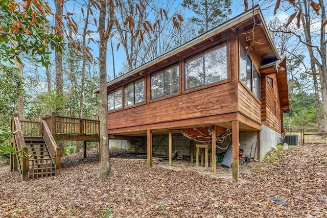 220 Deer Pass, Havana, FL 32333 - back of house with cooling unit, stairway, and a deck