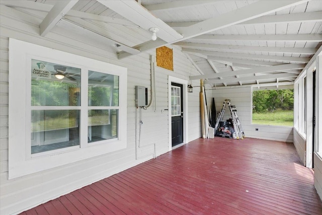 1822 N US-221, Perry, FL 32347 - unfurnished sunroom with beamed ceiling