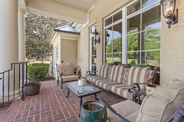 view of patio with an outdoor living space