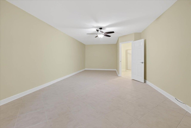 7502 Refuge Rd, Tallahassee, FL 32312 - empty room with a ceiling fan and light tile patterned flooring