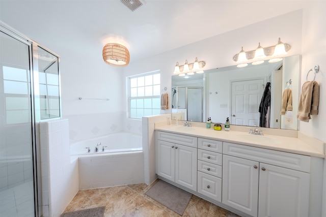 1842 Acorn Ridge Trl, Tallahassee, FL 32312 - full bath featuring a garden tub, a shower stall, and double vanity
