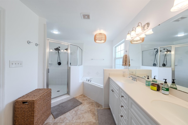 1842 Acorn Ridge Trl, Tallahassee, FL 32312 - full bath featuring a shower stall, a garden tub, and double vanity
