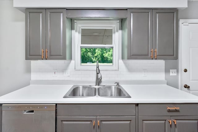 11124 Bexhill Ln, Tallahassee, FL 32317 - kitchen with stainless steel dishwasher and gray cabinets