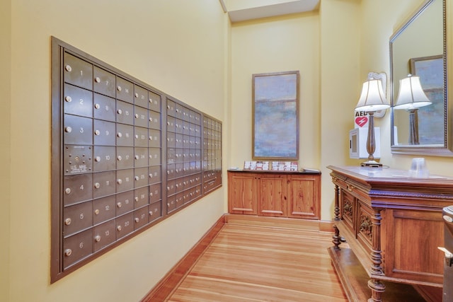 121 N Monroe St Unit 1103, Tallahassee, FL 32301 - corridor featuring mail area and wood finished floors